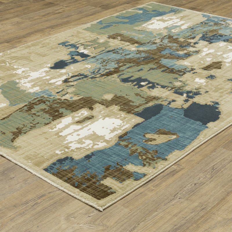 Abstract Indoor Rug, Rectangle 6'7" x 9'6"