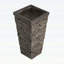 Grand pot à fleurs MGO à effet de pierre gris - Grand pot d'intérieur d'intérieur carré à texture de brique réaliste, contenant résistant aux intempéries pour arbres, arbustes et grandes plantes