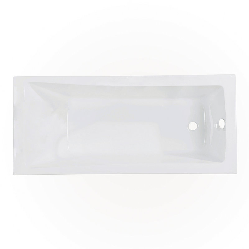 Aqua Eden 59-Inch White Acrylic Rectangular Drop-In Tub with Jets