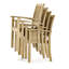 4 pc Stacking Teak Patio Dining Armchair Set
