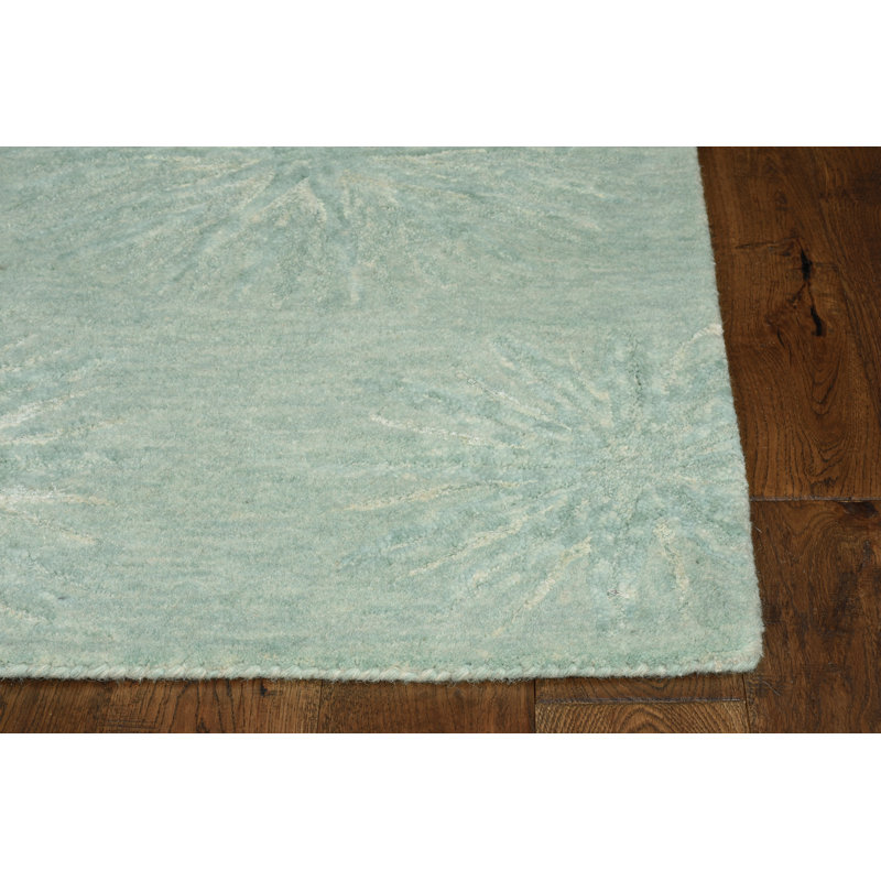 Serenity Handmade Hooked Blue Area Rug, Rectangle 7'6" x 9'6"