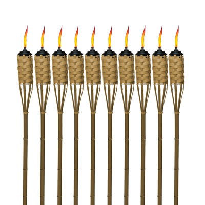 TIKI Brand Easy Pour 57 Inch TIKI Torch Bamboo Classic Weave Brown