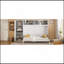 Grand lit escamotable mural avec armoires-346299448