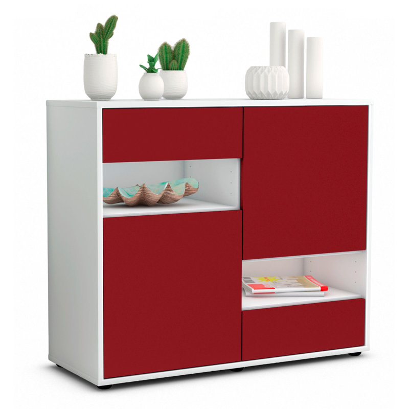 Ramsel 92cm Sideboard, White/Red