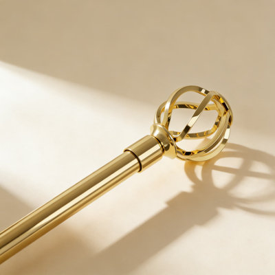 Ensemble de tringle à rideaux réglable robuste avec embouts de cage torsadée, tringle à rideaux de 5/8 po de diamètre pour les fenêtres, les portes coulissantes et les patios, supporte jusqu'à 15 lb