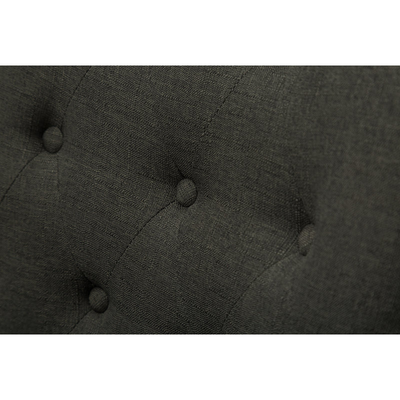 Chaises d'hôtesses à oreilles capitonnées en bois massif capitonnées avec têtes de clous, ensemble de 2, idéales pour des sièges confortables et un décor élégant