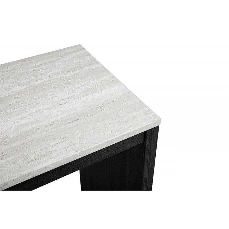 47 po Table de salle à manger à hauteur de comptoir en faux marbre (siège pour 2 personnes), table de bar avec cadre en bois