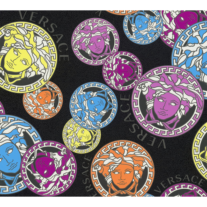 Versace Midnight Sky Monarch Unpasted Vinyl Wallpaper, Multicolor/Black
