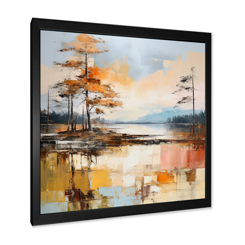 «Lake Summer Charm» sur toile, H 36 po x l 36 po x P 1,5 po, Cadre simple noir