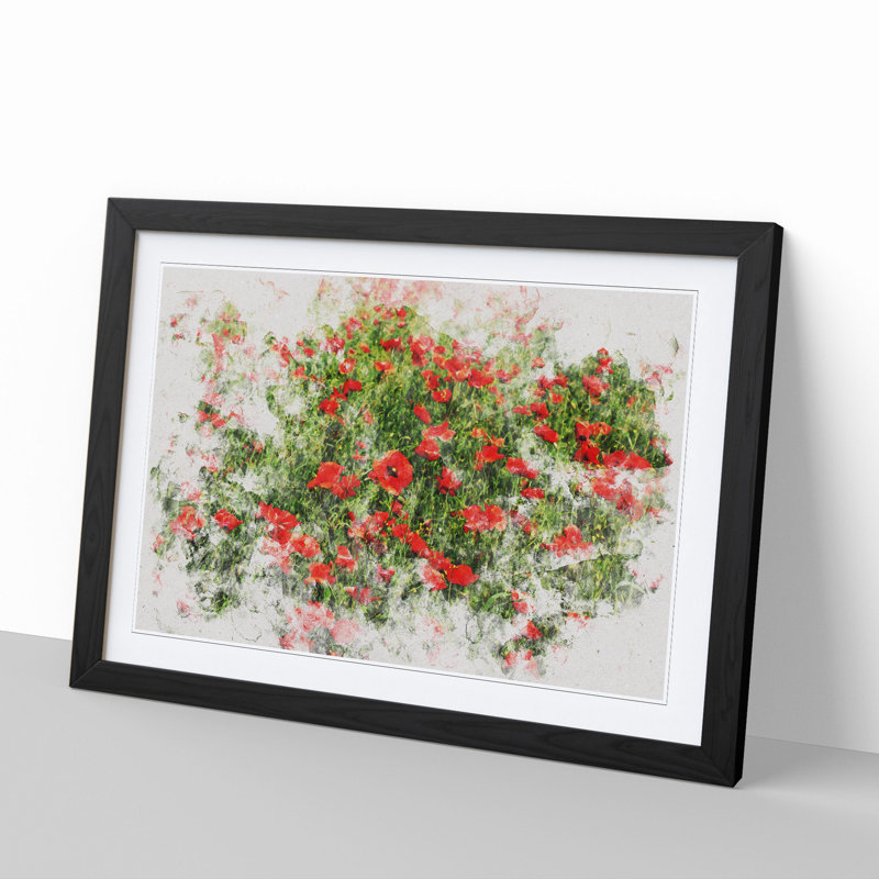 Field of Poppies Vol.2 - Picture Frame Graphic Art, Black Framed, 65cm H x 90cm W x 2cm D