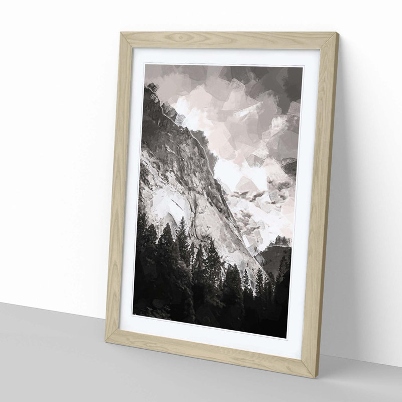 Magnitude of Yosemite in Abstract - Picture Frame Graphic Art Print on MDF, Oak, 76cm H x 50cm W x 2cm D