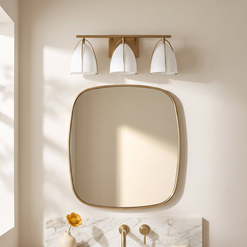 Pallini 3 - Light Dimmable Vanity Light, Satin Brass, No