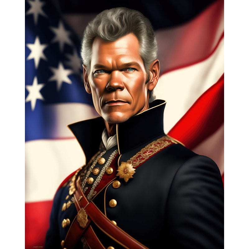 «Country Music Randy Travis» par Stephen Chambers, impression sur toile tendue, H 24 po x l 20 po x P 1,5 po