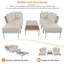 Oasis extérieure: ensemble de canapés modulaires 8 pièces avec tables basses en verre trempé et bois (beige / blanc)-97896978