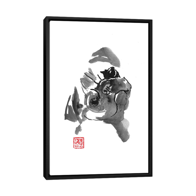 Cute Carlin by Péchane - Print on Canvas, 66.04 cm H x 45.72 cm W, Black Framed
