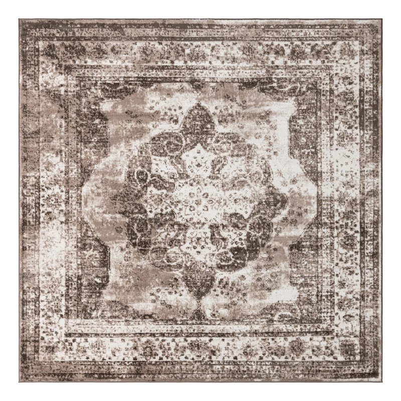 Brandt Oriental Area Rug, Square 7'10", Light Brown