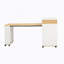 Table de salle à manger extensible avec plateau pliable extra-long, îlot de cuisine roulant avec tiroirs, prise de courant et verrou de frein, armoire de rangement pour la cuisine et la salle à manger (naturel et blanc crème)-726539712-726539741