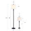 Lampe de plancher de chambre à coucher en métal à intensité variable de 57,5 po et lampe de table 26,5 po L chariot