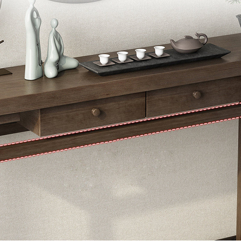 Nouvelle console de style chinois, H 31,5 po x l 55,1 po x P 11,8 po, Brun rétro