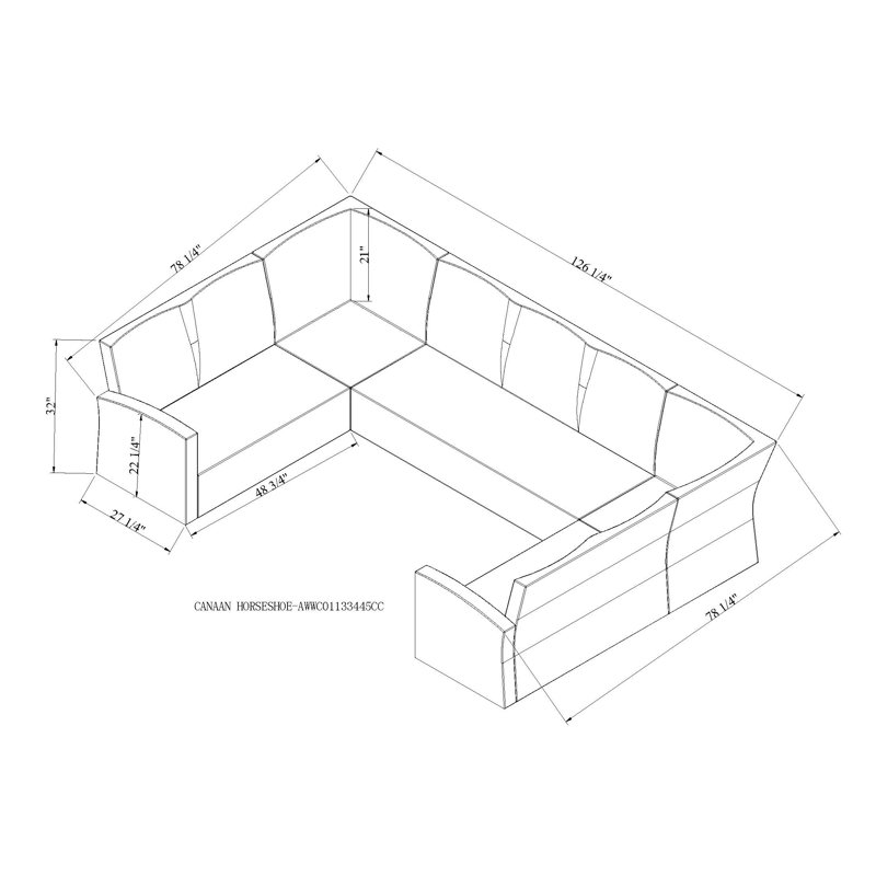 Canapé modulaire d'extérieur en fer à cheval avec coussins Pangkal Pinang