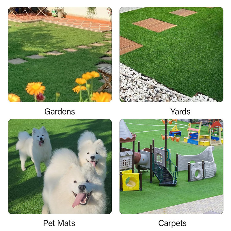 Paquet de 36 tapis de sol en gazon artificiel à emboîtement verrouillable - Résistant aux rayons UV, plancher de jardin pour terrasse avec trous de drainage, tuiles autobloquantes de 11,8 po x 11,8 po (34,88 pieds carrés)