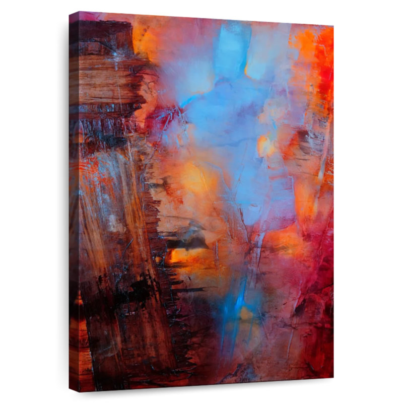 Avery Crossing Farbspiel In Rot Und Blau, H 39 po x l 26 po