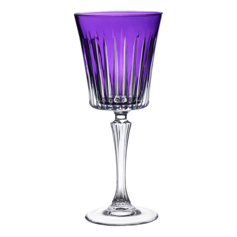 Elegant Purple Crystal Goblet Set of 6