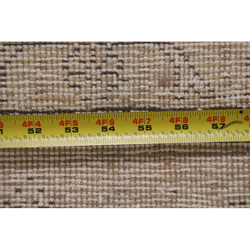 One-of-a-Kind Rectangle 6'6'' X 9'8'' 1970s Wool Area Rug in Beige
