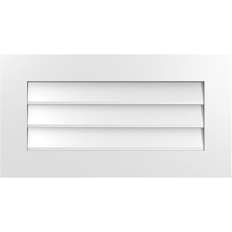 Vent à pignon rectangulaire en uréthane non-fonctionnel, H 16 po x l 30 po x P 1 po