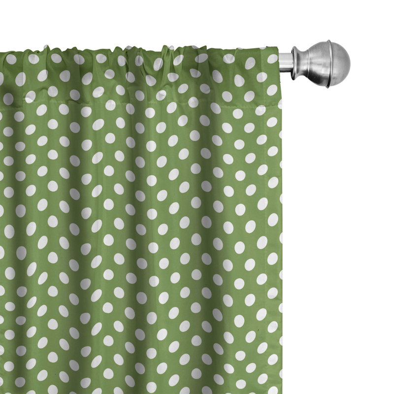 Polka Dots Semi-Sheer Rod Pocket Sliding Panel, 28" x 95"