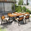 Ensemble repas d'extérieur 7 pièces avec 6 chaises et coussins amovibles-214547256