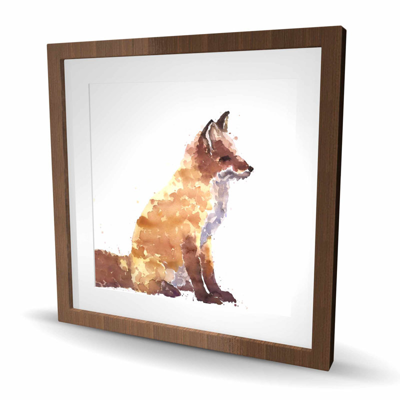 Red Fox - Brown Framed Matted Print for Home Decor