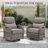 2-Pieces Outdoor Wicker Swivel Rocker Chairs With 6" Thick Cushions For Patio-640837156-640837155