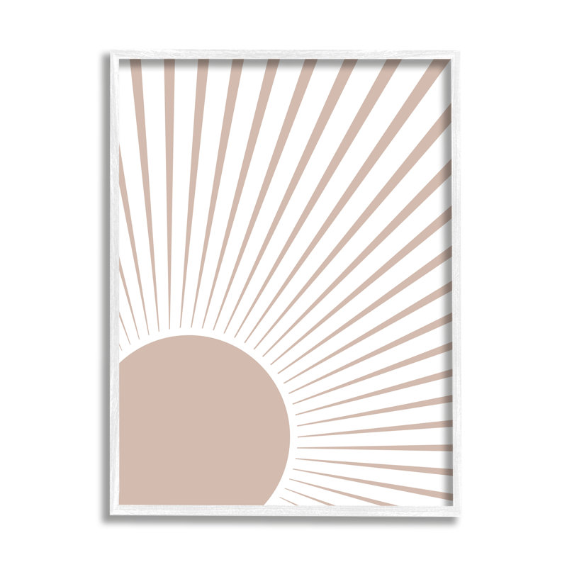 «Rising Sun Light Ray Pop Neutral Geometric Horizon», art mural par Daphne Polselli, H 30 po x l 24 po x P 1,5 po
