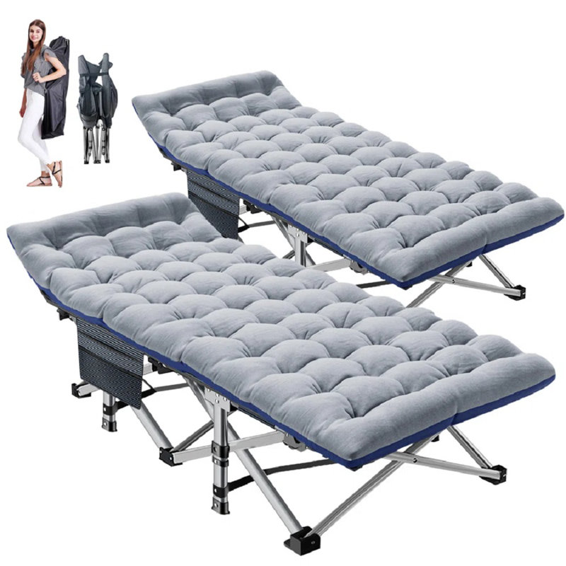 Folding and Collapsible Military Portable Cot,Camping Cot with Carrying Bag & Mattress