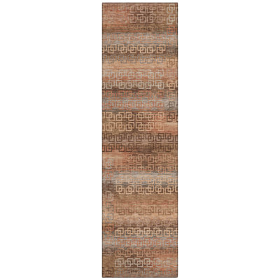 Machine Washable Indoor/Outdoor Xhevrie Copper Rug