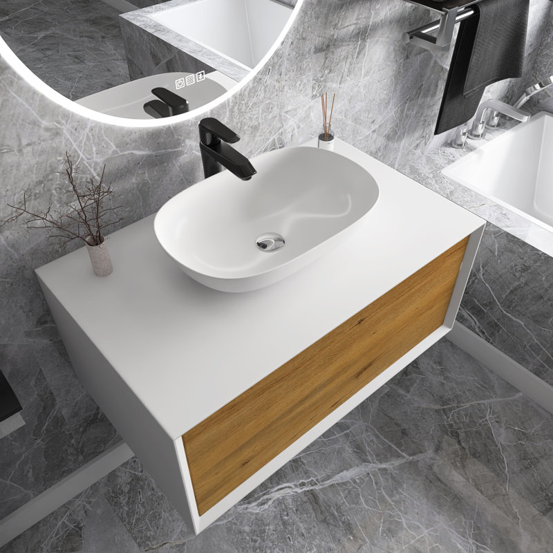 Austwell 36'' Single Bathroom Vanity with Resin Top