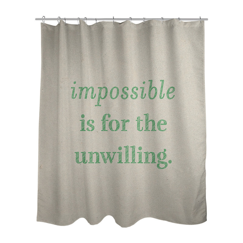 Shower Curtain, White/Green