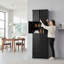 Armoire de rangement 72,4 "de haut noir avec 8 portes, 4 tablettes, panneau de fibres à densité moyenne