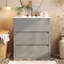 Meuble-lavabo 30 po avec lavabo en céramique et 2 tiroirs pleine extension, meuble-lavabo autoportant avec poignée libre à 45 °, glissières de tiroir à fermeture en douceur-126233037