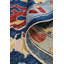 Tapis bleu teint à la main Oushak 5 x 7