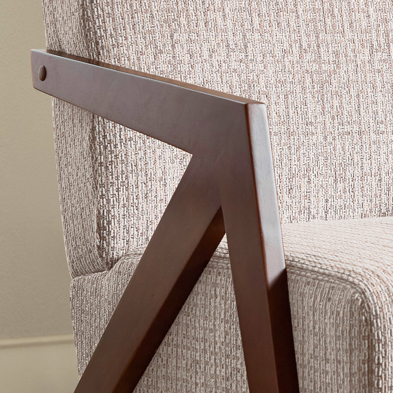 Chaise d'appoint moderne 30,5 po avec accoudoirs souples et pieds en bois massif (ensemble de 7), Beige