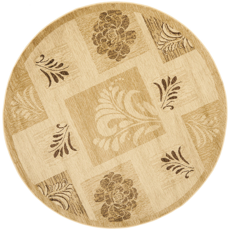 Klose Performance Floral Rug, Round 5'3"
