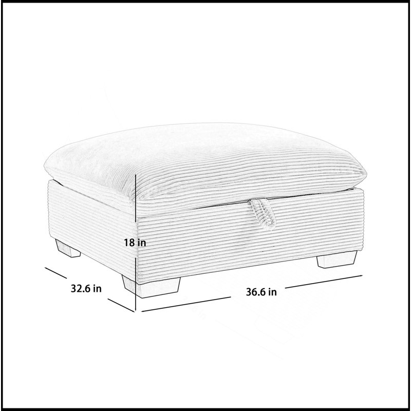 Versatile Corduroy Fabric Ottomans For Customizable Sofa Combinations And Ultimate Comfort, Brown
