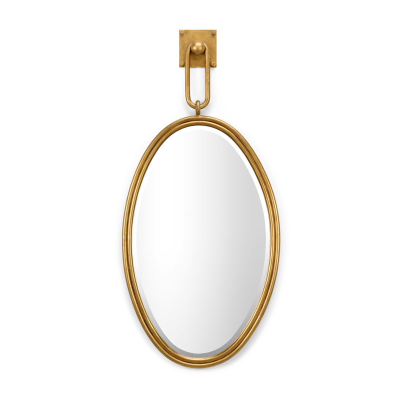 Antique Gold Oval Iron Wall Mirror