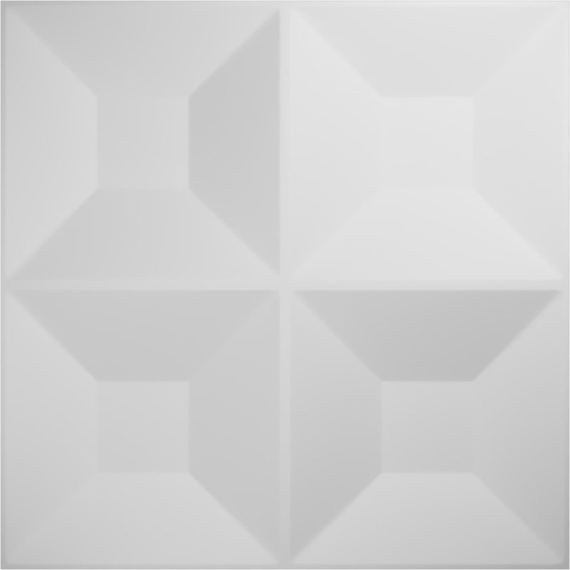 White Textured 3D PVC Decorative Wall Panel 19-5/8" x 19-5/8"