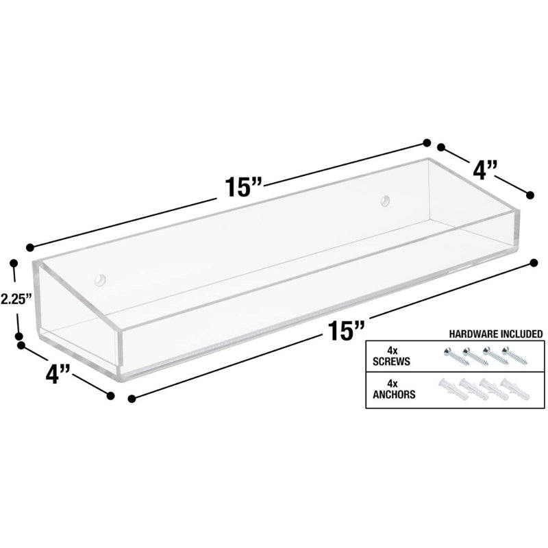Sorbus Clear Bathroom Floating Shelves 2 Pack