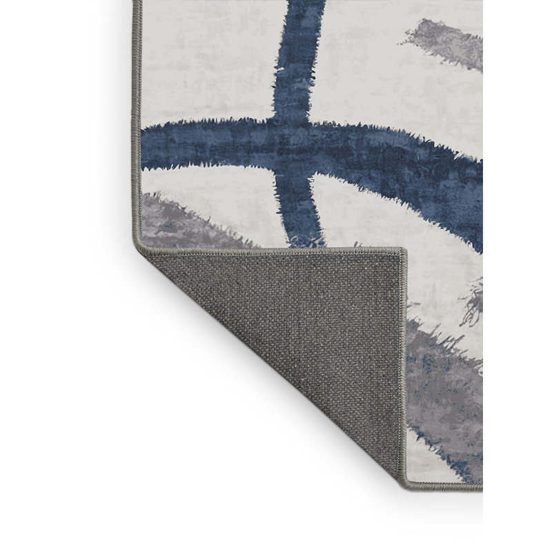 Tapis gris soyeux et moelleux, Rond 3 pi