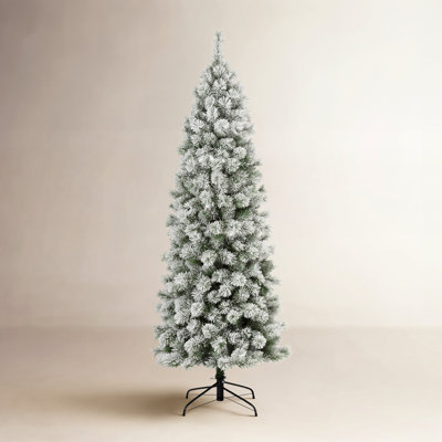 Slender Frosted 9' Pre-Lit Pine Christmas Tree
