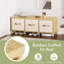 Banc de rangement en bambou avec assise rembourrée, 3 tiroirs, organisateur d'entrée pour chambre, garde-robe et couloir
